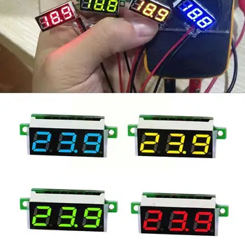 0,28 Palca 12v Mini Lcd Digitalni Voltmeter Napetost Tester Meter 2 Rdeča Modra Plošča Zeleno Monitor Led Žice Volt W4d7