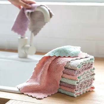10 kosov kuhinjsko brisačo gospodinjski mikrovlaken kuhinjsko brisačo, brisačo vpojne odebeljena čistilna krpa vlaken, obrišite tabela linolej