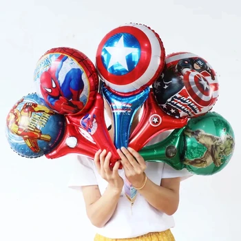 10Pcs Avengers Stranka Risanka spiderman, iron man, Kapetan hulk Roko Držijo Baloni Avengers Otroci Rojstni dan Dobave