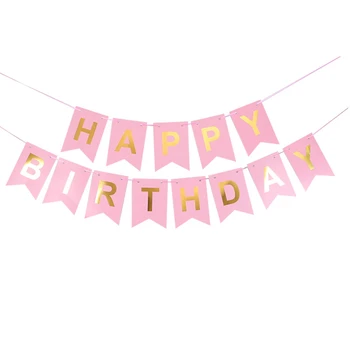 16x20cm Big Pastelnih Macaron Happy Birthday Transparenti Papir Visi Bunting Garland Zastavo Baby Tuš Rojstni Okraski Otroci