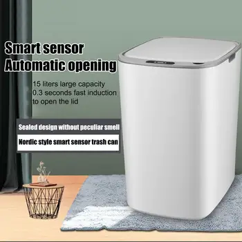 1PC 15L Smart Indukcijske Smeti Lahko Samodejni Senzor Dustbin Smeti Lahko Dom in Kuhinja se Dotaknite Senzorja Smeti Vedro Smart Smeti
