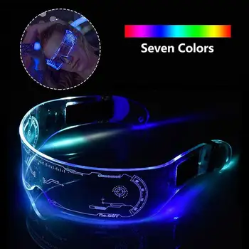 1PC 2021 LED Očala Žice Neon Party Svetlobna LED sveti Očala Rave Kostum Stranka Dekor DJ sončna Očala Festival Stranka Dekor