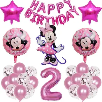 1Set Disney Minnie Folija Baloni 32inch Število Mickey Mouse Rojstni Okraski Baby Tuš Potrebščine Otroci Igrače Globs