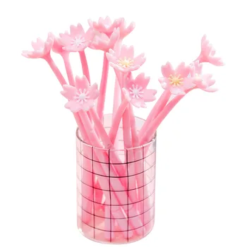 2 kos Roza Sakura Cvetje za Dekoracijo Gel Peresa Pisarni Šole Rollerball Tiskovine za 0,5 mm črno črnilo