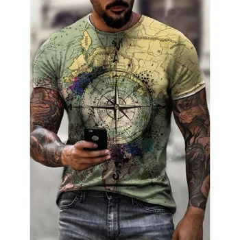 2021 nove moške 3D natisnjeni T-shirt, street fashion priložnostne in udobno vsakdanje vse-tekmo poletne kratka sleeved oblačila