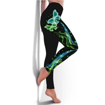 2022 Nov Modni 2XL 3D Metulj Plus Velikost Dokolenke Visoka Vitka Sweatpants Ženska Hlače Holografski Vaja Legging Trouesrs