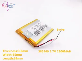 3 Velikost vrstice 385569 3,7 V 2200mah 405570 Litij-polimer Baterija Z Zaščito Odbor Za GPS Tablet PC Digitalni Izdelki