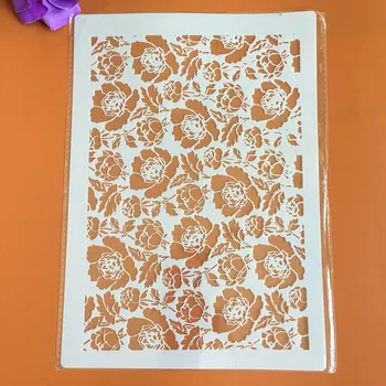 A4 29 * 21 cm Mandala cvet DIY Matrice Stensko Slikarstvo Album Kolorit Reliefi Album Dekorativni Papir, Kartice Predlogo,steno