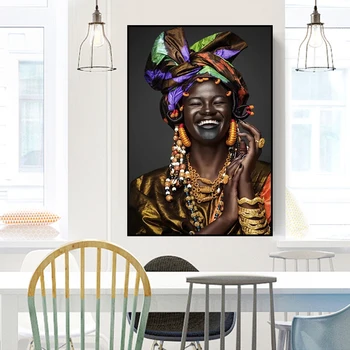 Afriške Umetnosti HD Natisni Plakat Etnične Slog Black Ženske Platno Slikarstvo Dvorani Doma Dekor Sliko