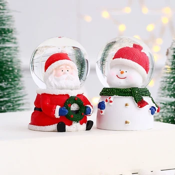 Božič Santa Claus Snežaka Obliko Sneg Globus LED Osvetljeno Svetlobna Žareče Okroglo Žogo Božič Namizno Dekoracijo Ornament Darilo