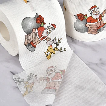 Božič vzorec barve toaletni papir Santa Božič drevo natisnjeni tkiva Doma Božična Darila Navidad 2020 Srečno Novo Leto 2021