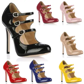 CHMILE CHAU Patent Seksi Stranka Čevlji Ženske Krog Toe Stiletto Visoke Pete Trakov Lady Črpalke Zapatos Mujer Chaussure Talon 0640C-b1