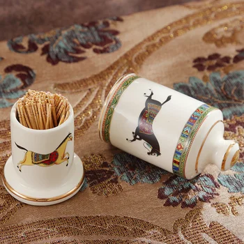 Evropski Stil Zobotrebec Polje Luksuzni Ustvarjalne Zobotrebec Tin Dnevna Soba Kava Miza Jedilna Miza Keramični Čačkalica