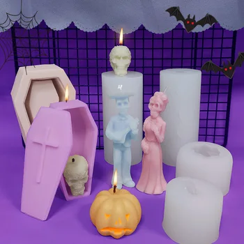 Halloween Zombie Nevesta Silikonski Sveča Plesni DIY Ročno Aromaterapija Sveča Mavca Okraski Obrti Milo kalupi