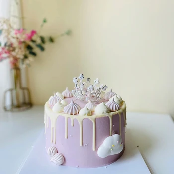 Happy Birthday Crown Princess CakeTopper Imitacije Biserov Otrok Lase Okraski Desser Za Otroka Svate, Dekoracijo Orodja