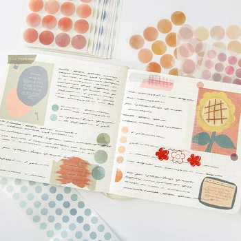MOHAMM 100 Listov Sveže Naravne Razvrstan Pastelnih Barvnih Dot Dekorativne Nalepke Set za Scrapbooking Materiala Kolaž DIY Obrti