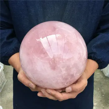 Naravni Pink Rose Quartz Področju Kristalno Kroglo Zdravljenje
