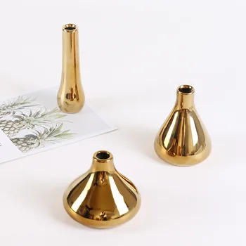 Nordijska Pozlačeni Obrt Keramične Vaze Model Soba, Dnevna Soba, Spalnica Geometrijsko Abstraktne Dekoracijo Ornament Gospodinjski Vaza