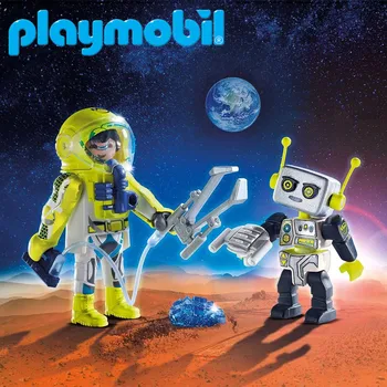 PLAYMOBIL Mars Serije Dva Kosa Igrača Nastavite Mars Astronavt In Robot Izobraževalne Scene gradniki Otroci Igrače 9492
