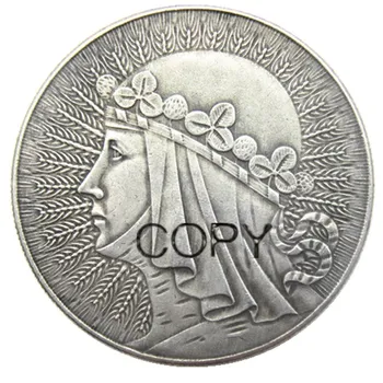 Poljska 10 Zlotych 1932 Silver Plated Kopija Kovanca