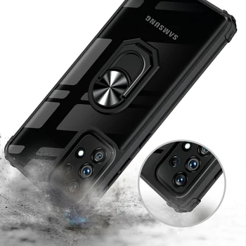 Pregledna Zadnji Pokrovček Za Samsung Galaxy A32 A52 A52S A72 S20 Note9 Note10 5G Plus Obroč Oporo Imetnik Shockproof Primeru Coque