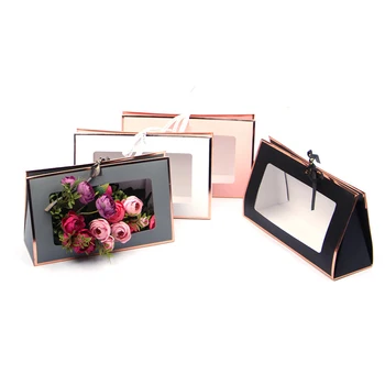 Prenosni Cvet Ročne Torbe Za Ženske, Darilo Box Zložljiv Kartonske Cvetlični Rose Škatle Za Shranjevanje Cvetličarna Embalaža Polje
