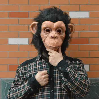 Realno Orangutan Latex Maske Poln Obraz Živali Opica Masko Strašljivo Masko Halloween Party Cosplay Prop Pustna Maškarada