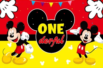 Rojstni dan Photozone po Meri Ozadju Disney Stranka Kulise Otrok Dekoracijo Mickey Mouse Okraski Minnie Poroko Steno