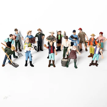 Simulacija Kmetiji Osebje Ljudi Kmet Miniaturni Slika Igrače,Figurice Model Zbiranja Igrač Vrtu Okrasni Dodatki Kip