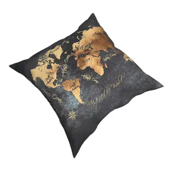 Svetovni Zemljevid Pillowcover Doma Dekor Blazine Pokrov Vrgel Blazino za dnevno Sobo Poliester Double-sided (obojestransko Tiskanje Prosti čas