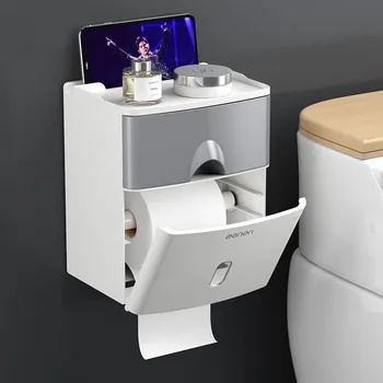 Večfunkcijsko Toaletni Papir Držalo Nepremočljiva Wc Tkiva Škatla Za Shranjevanje Ustvarjalne Wall Mount Kopalnica Izdelek Kopalniške Opreme