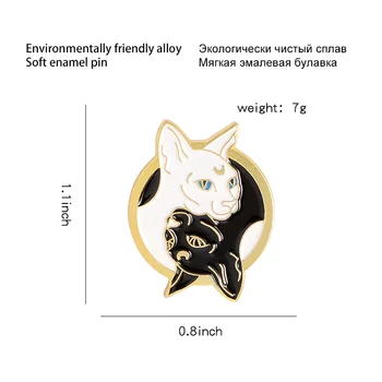 XEDZ Yin Yang mačka emajl pin meri nekaj mačka broška tujec luna mačka kovinski tai chi značko vrečko majica river pin darilo za prijatelje