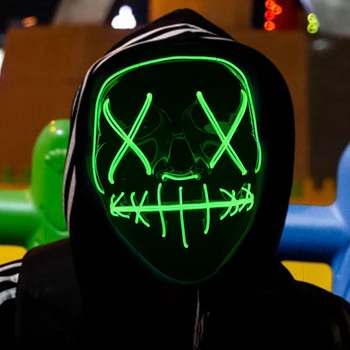 Žareče Cosplay EL Žice Masko Praznično Stranka Dobave Grozo Obraz Joker Lobanje Risanka Svetlobna LED Maske Za noč Čarovnic, Božič