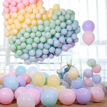 100 kozarcev 12' 'Latex Macaroon Balon Otroci Rojstni dan Poročni Baloni Stranka Poročno Dekoracijo Sladko Pisane Zraka Žogo Arch baloons