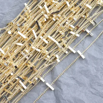 GUFEATHER M347,kovinsko osnovo verige,prelaz DOSEČI,brez niklja,18k zlato nakit dodatki,diy uhani, obesek,nakit, izdelava,3m/veliko