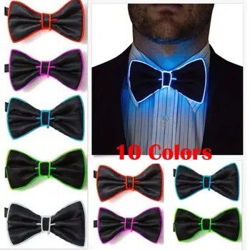 Moda za Moške LED Žice Kravatni Bowtie Svetlobna Utripajoča Luč Up Lok Kravato Za Klub Stranka