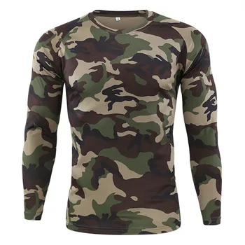 Moške Prikrivanje T-Shirt Taktično Hitro Sušenje Prikrivanje, Fitnes Dihanje Dolgo Sleeved Majico na Prostem, Vojaško NAS Vojaške Com