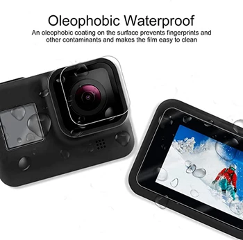 Screen Protector za GoPro Hero 9 Črno 3pcs Zaslona Objektiv Ultra Jasno Kaljeno Steklo Za Go pro 2020 delovanje Fotoaparata dodatkov