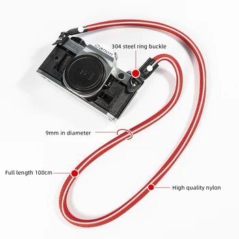 Univerzalni SLR Fotoaparat Pašček za Nikon Sony Topovi Leica Fuji Ramenski Trak Vratu Pasu Vrvica za opaljivanje tega Retro Najlon Vrvi, dodatno Opremo Fotoaparata